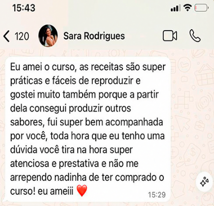 Depoimento real de cliente ou aluna